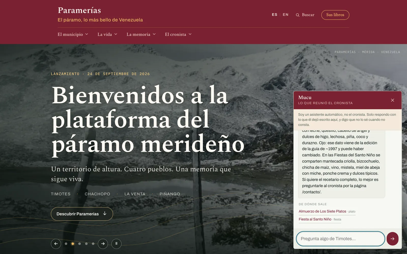 Asistente con IA respondiendo con sus fuentes en paramerias.com