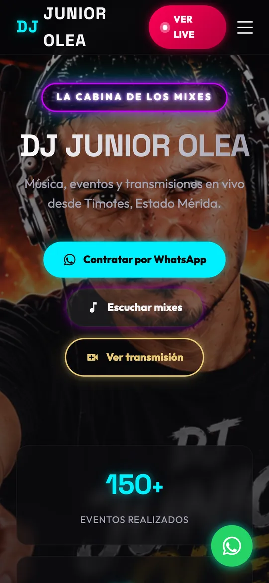 DJ Junior Olea en el celular